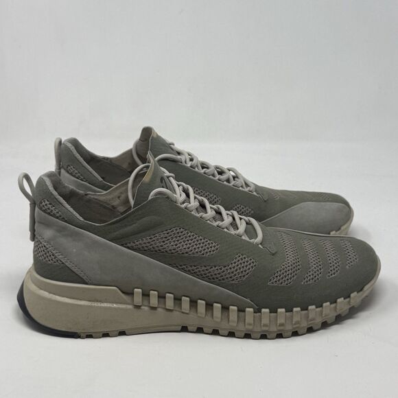 Ecco Zipflex Low Tex Shoes Mens 7 - 7.5 EU 41 Green Gray Suede Preppy Sneakers - Picture 1 of 16
